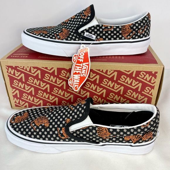 Vans Shoes - New VANS Classic Slip On TIGER FLORAL Unisex Canvas Shoes Men's 6.5 Women's 8